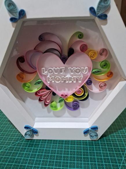 Quadro Decorativo em Quilling - Love You Mommy