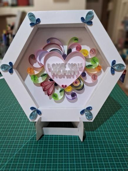 Quadro Decorativo em Quilling - Love You Mommy