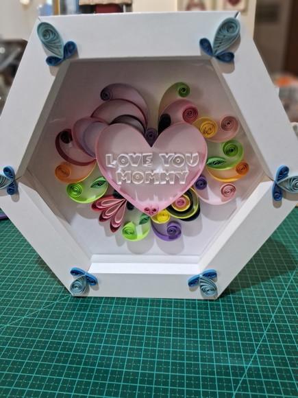 Quadro Decorativo em Quilling - Love You Mommy