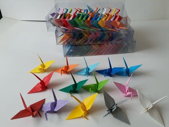 Tsurus Médios - Kit 45 un - Cores Lisas - Origami