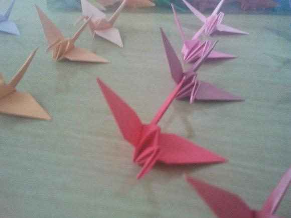 Origami Tsurus Cores Lisas - 100 unidades