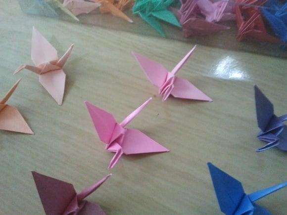 Origami Tsurus Cores Lisas - 100 unidades