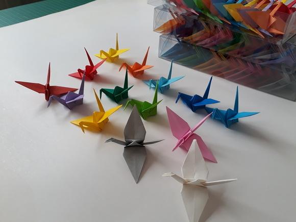 Tsurus Médios - Kit 45 un - Cores Lisas - Origami