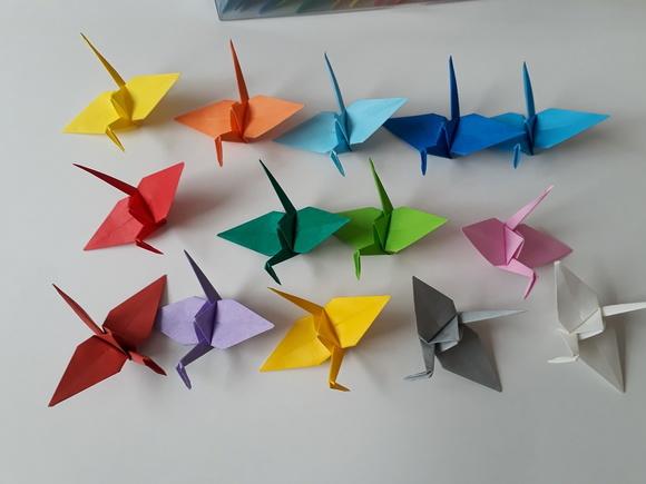Tsurus Médios - Kit 45 un - Cores Lisas - Origami