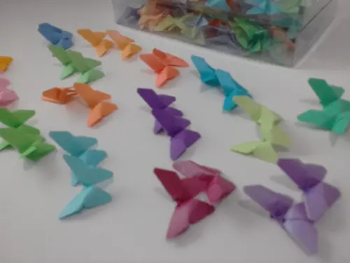 Borboletinhas Cores Lisas - kit 100 unidades