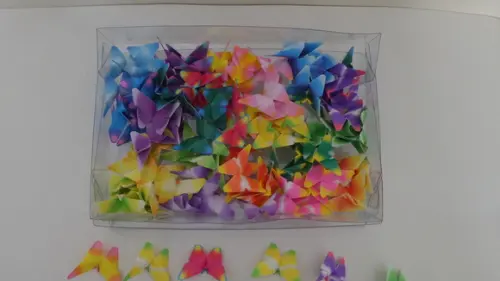 Borboletinhas Estampas Coloridas - kit 100 unidades