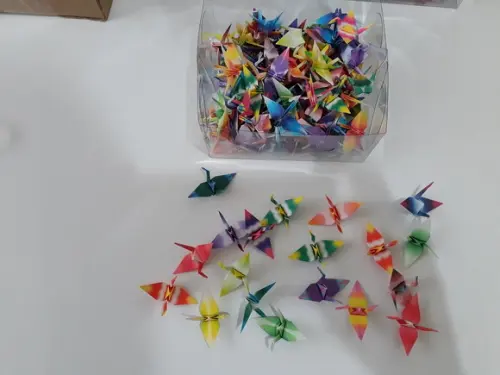 Kit 1000 Tsurus Coloridos - 20 Estampas - Origami
