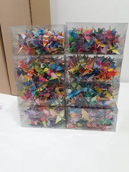 Kit 1000 Tsurus Coloridos - 20 Estampas - Origami