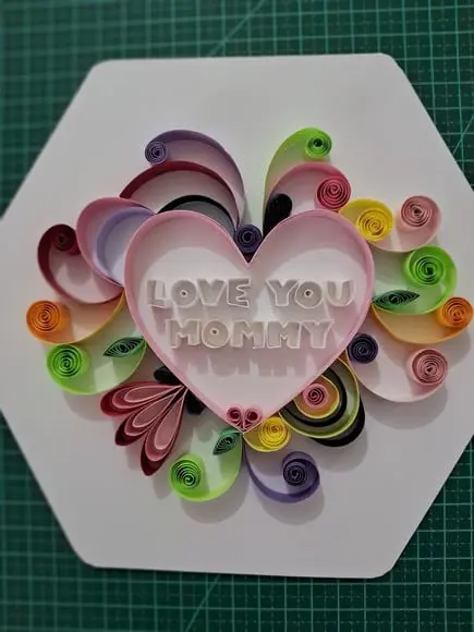 Quadro Decorativo em Quilling - Love You Mommy