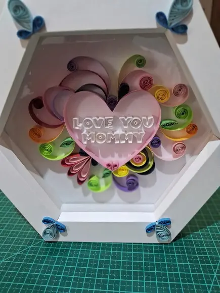 Quadro Decorativo em Quilling - Love You Mommy