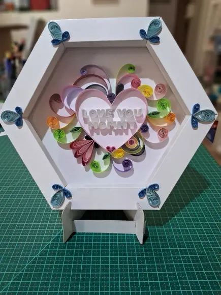Quadro Decorativo em Quilling - Love You Mommy