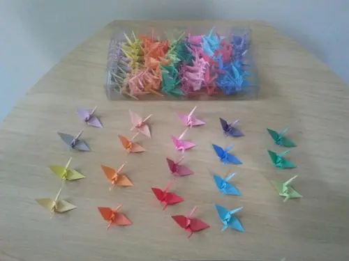 Origami Tsurus Cores Lisas - 100 unidades