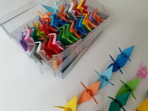 Tsurus Médios - Kit 45 un - Cores Lisas - Origami