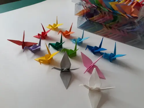 Tsurus Médios - Kit 45 un - Cores Lisas - Origami
