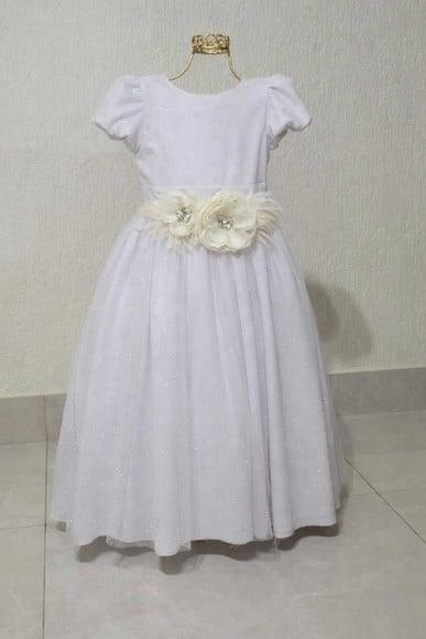 Cinto para Vestido Daminha com Flor