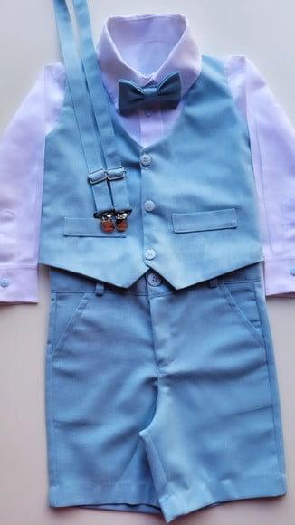 Roupa Pajem Azul em Linho