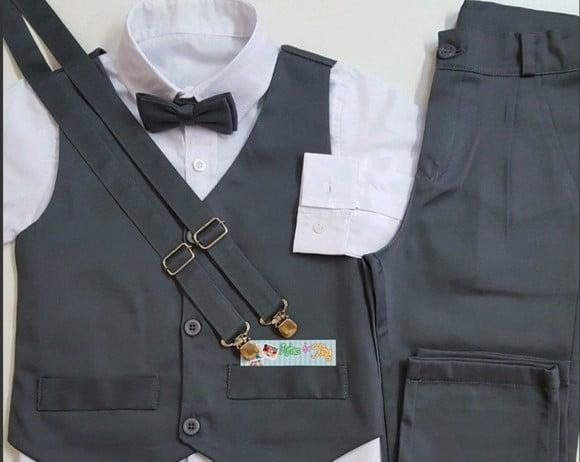 Roupa Pajem Cinza Chumbo