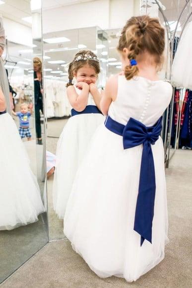 Cinto para Vestido Daminha Azul Marinho