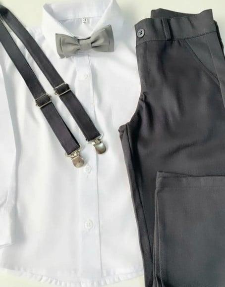 Roupa Pajem Cinza Chumbo