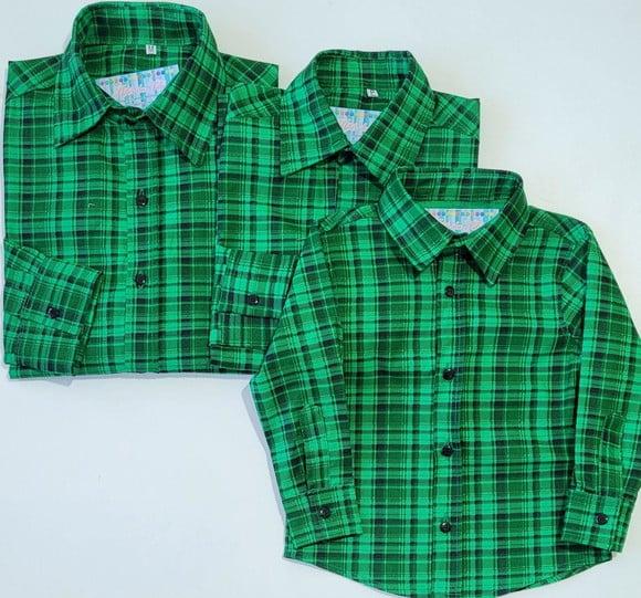 Camisa Tal Pai Tal Mãe Tal Filho Xadrez Verde