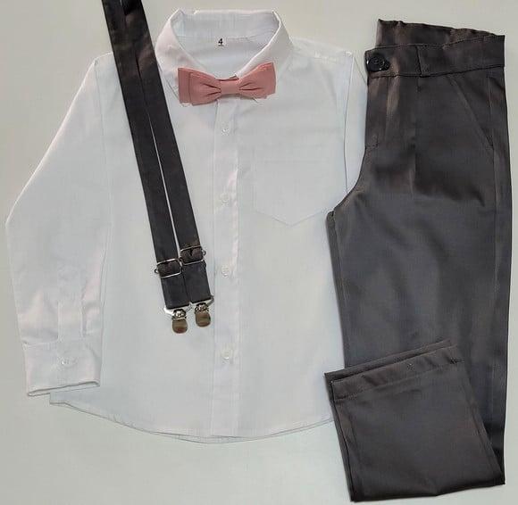 Roupa Pajem Cinza Chumbo