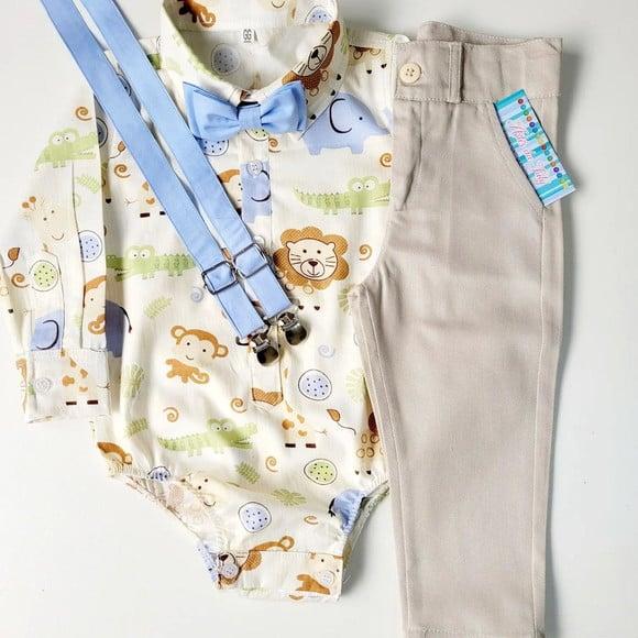 Roupa Safari Menino Azul