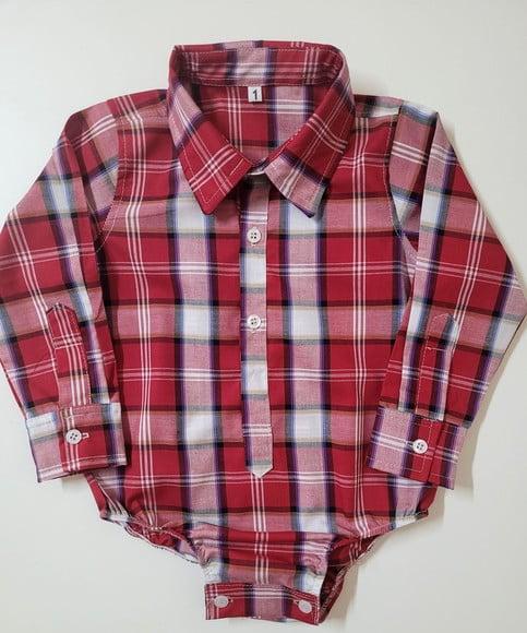 Camisa Body Xadrez Infantil