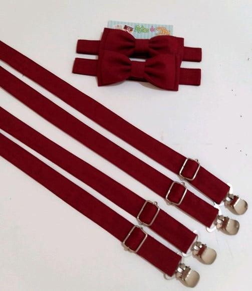 Suspensorio + Gravata para Pajem Marsala
