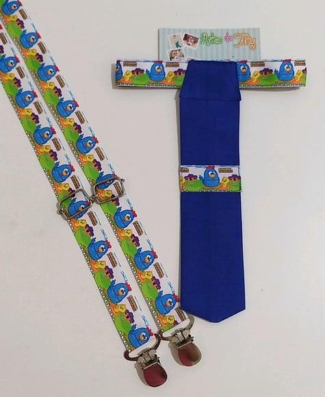 Suspensório e Gravata Galinha pintadinha