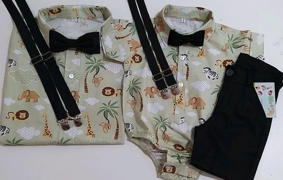 Roupa Safari Filho Camisa Pai