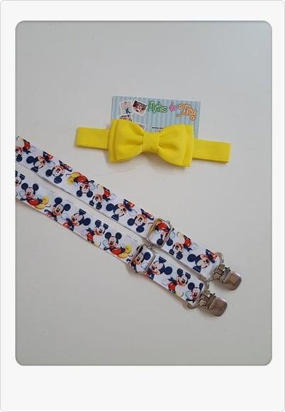 Suspensório + Gravata Mickey