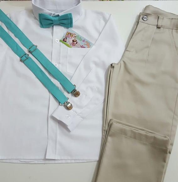 Roupa Pajem Calça Bege