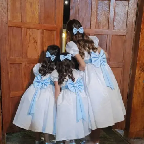 Cinto para Vestido Daminha Azul Bebê