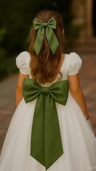 Cinto para Vestido Daminha Verde Oliva