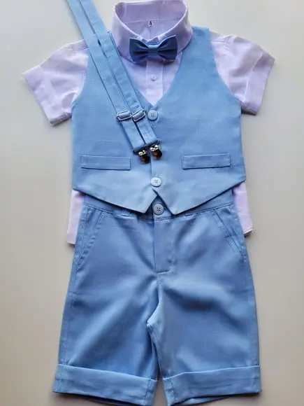 Roupa Pajem Azul Serenity em Linho