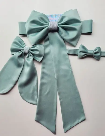 Cinto para Vestido Daminha Suspensório e Gravata Pajem Verde