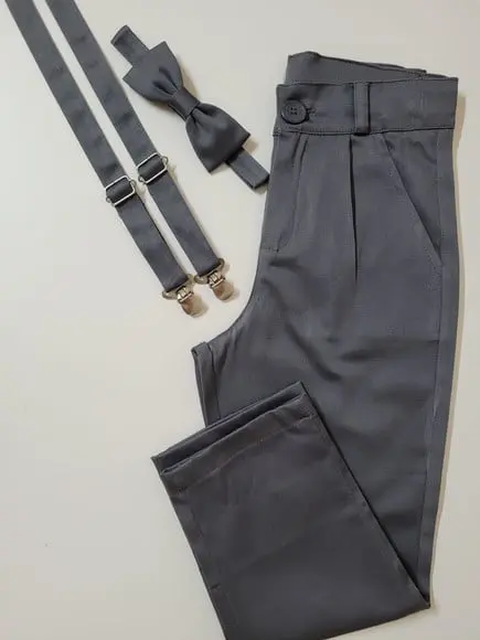 Calça Infantil + Suspensório e Gravata