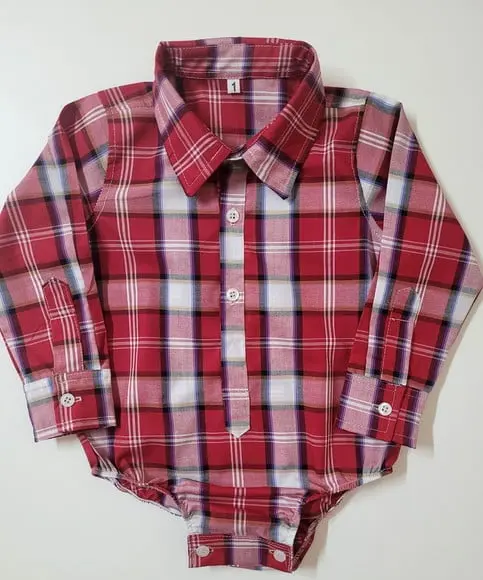 Camisa Body Xadrez Infantil