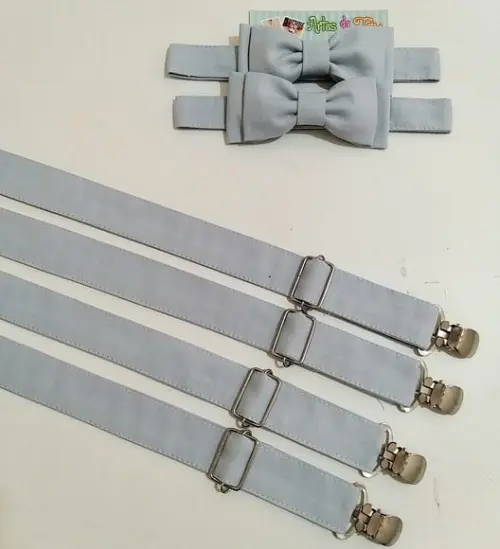Suspensorio e Gravata Cinza