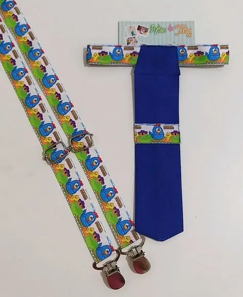 Suspensório e Gravata Galinha pintadinha