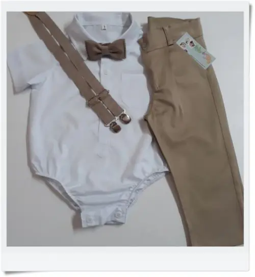 Roupa Batizado Bege