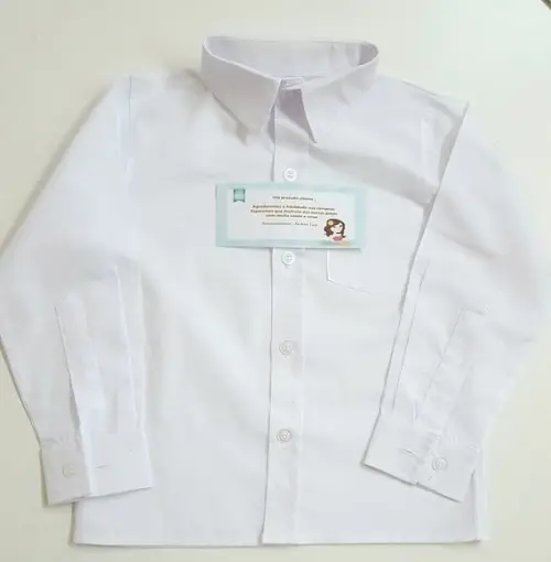 Camisa Manga Longa Branca Infantil