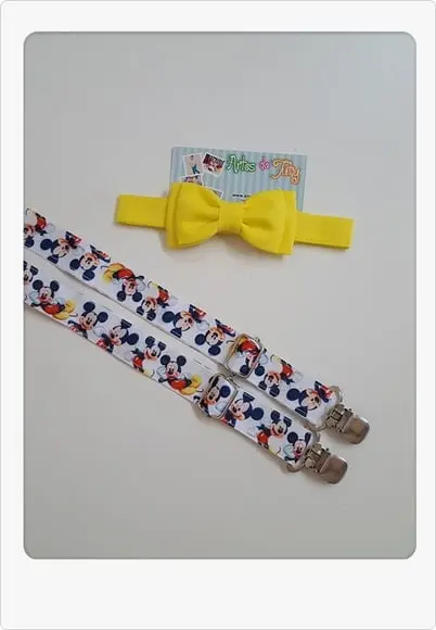 Suspensório + Gravata Mickey