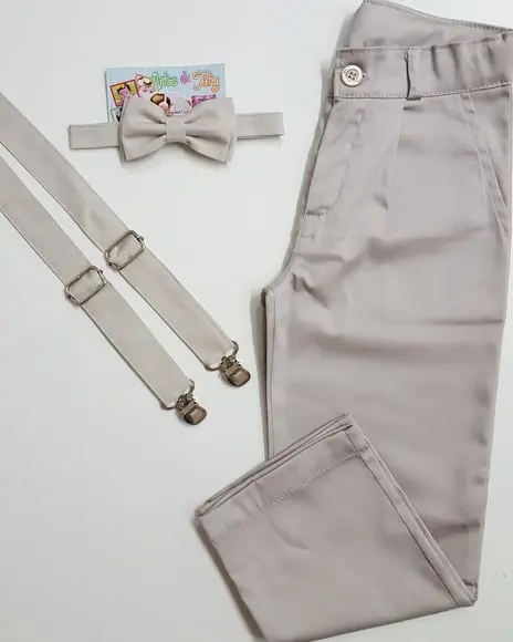 Calça Infantil + Suspensório e Gravata