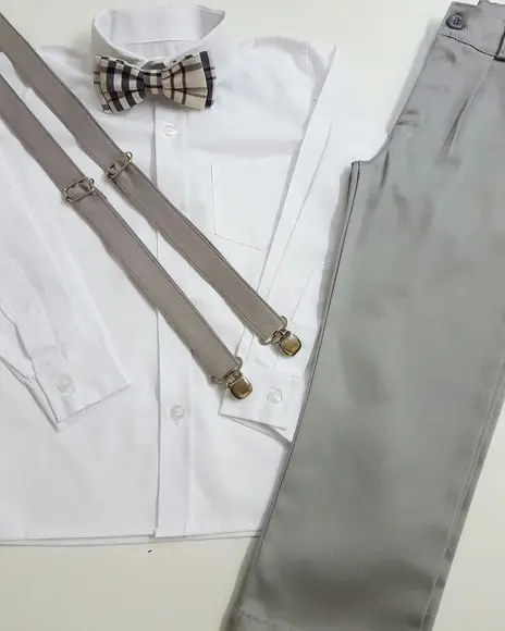 Roupa Pajem com Camisa M. Longa e Calça Cinza