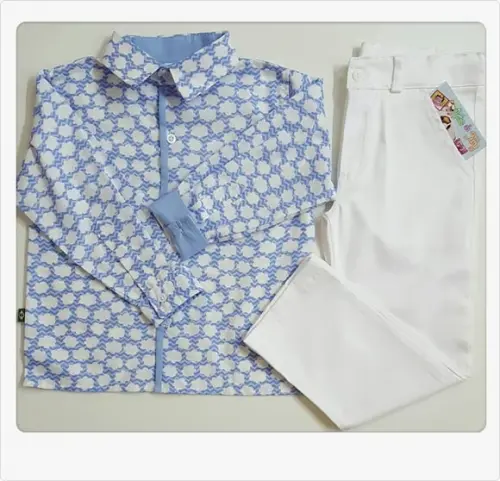 Roupa Batizado Camisa Nuvens