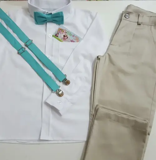 Roupa Pajem Calça Bege