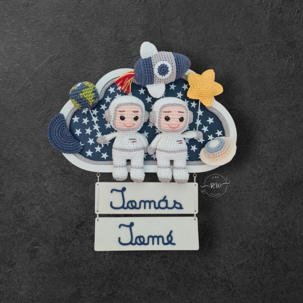 Porta Maternidade Astronauta no Espaço | Decoração Quarto Beb?