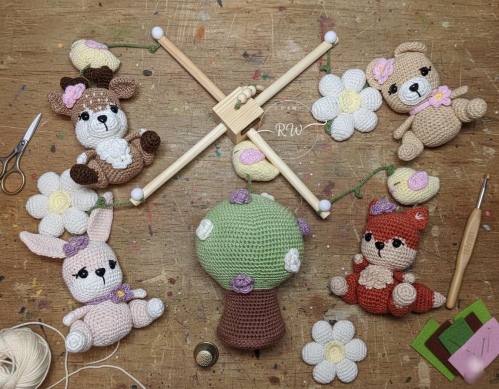 Mobile Bosque Encantado | Amigurumi | Jardim Encantado