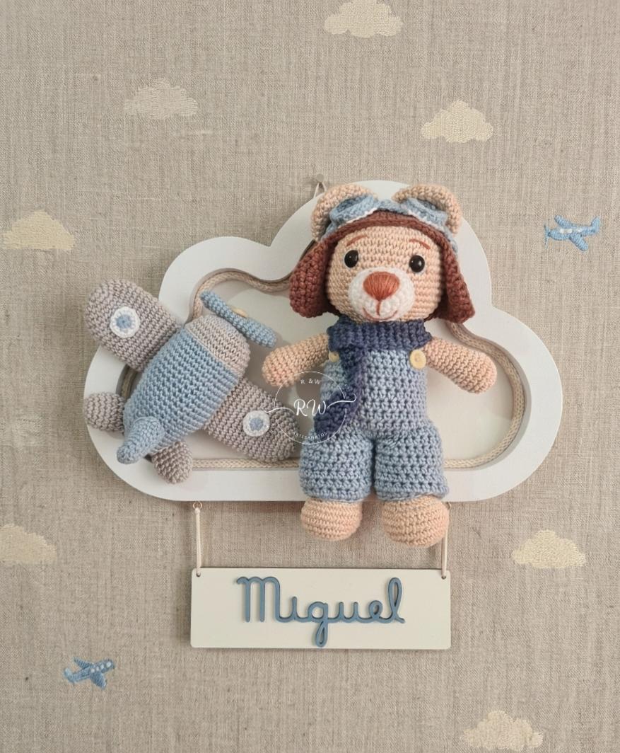 Enfeite Porta Maternidade Nuvem em Amigurumi